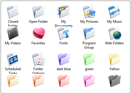 color folder icons windows 7